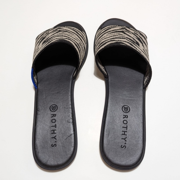 Rothy's The Slide Zebra Animal Stripes Slip On Sandals - Picture 5 of 16